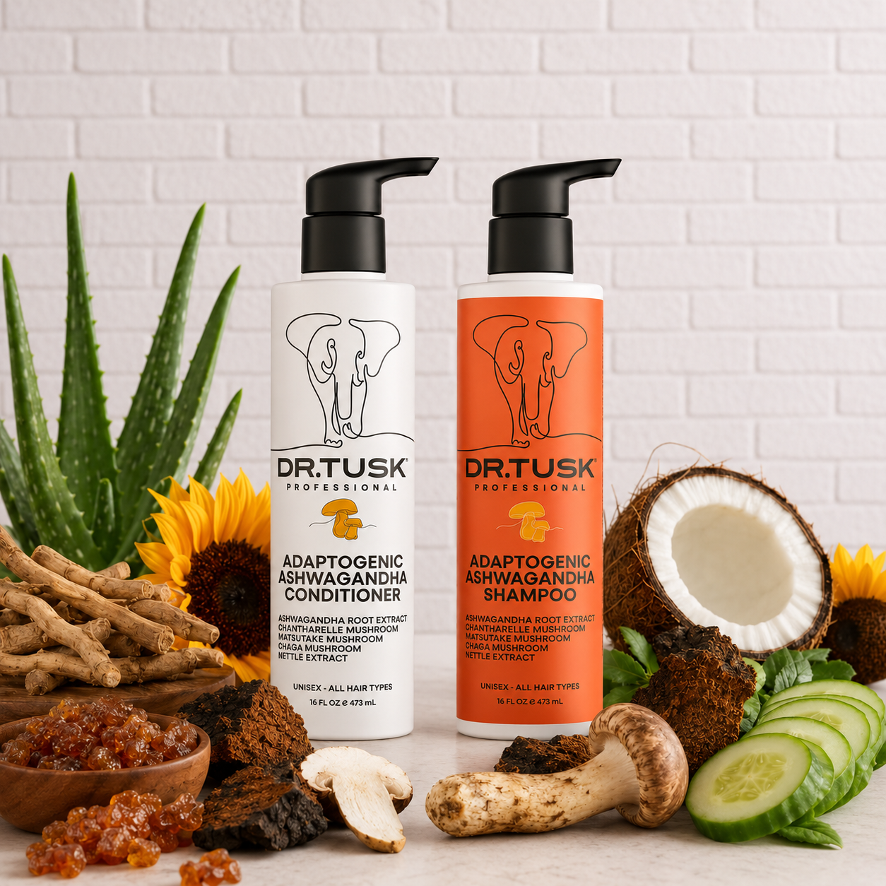 Ashwagandha Mushroom Shampoo & Conditioner Duo